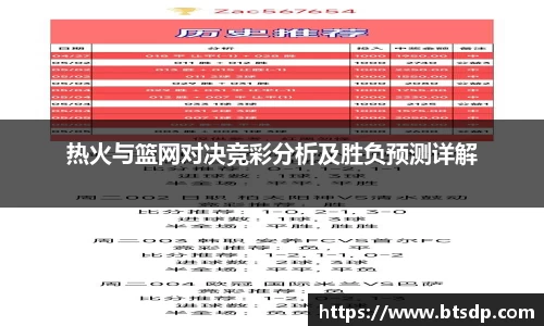 热火与篮网对决竞彩分析及胜负预测详解